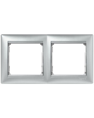 Рамка 2 поста горизонтальный монтаж алюминий Valena Legrand 770152 в Ноябрьске Аксессуары для кабель-канала Pintop.ru